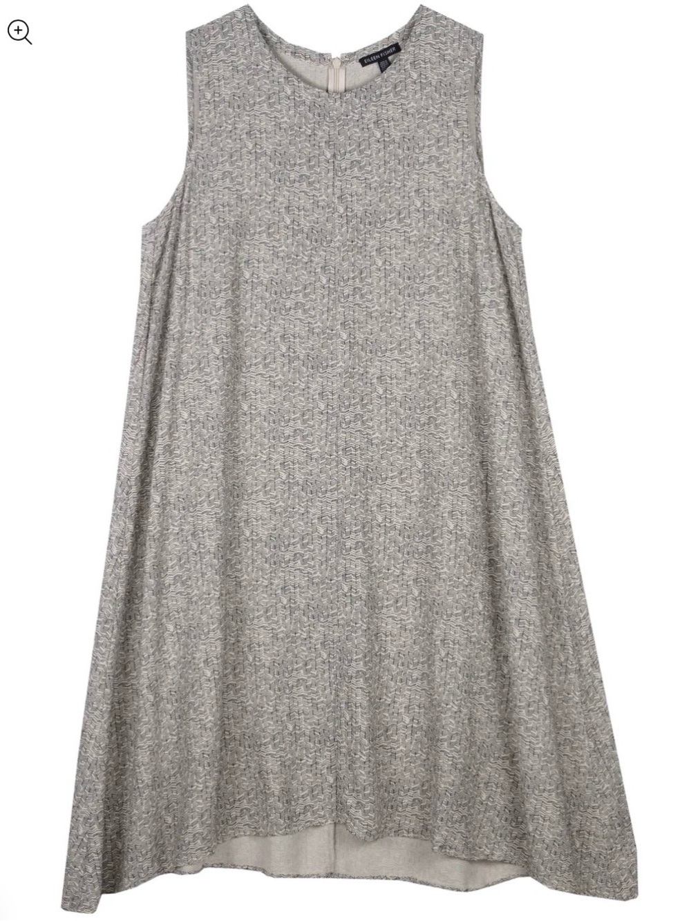Eileen Fisher Chevron Print Tencel Dress M Minimalist Quiet Luxury Midi - Picture 2 of 11